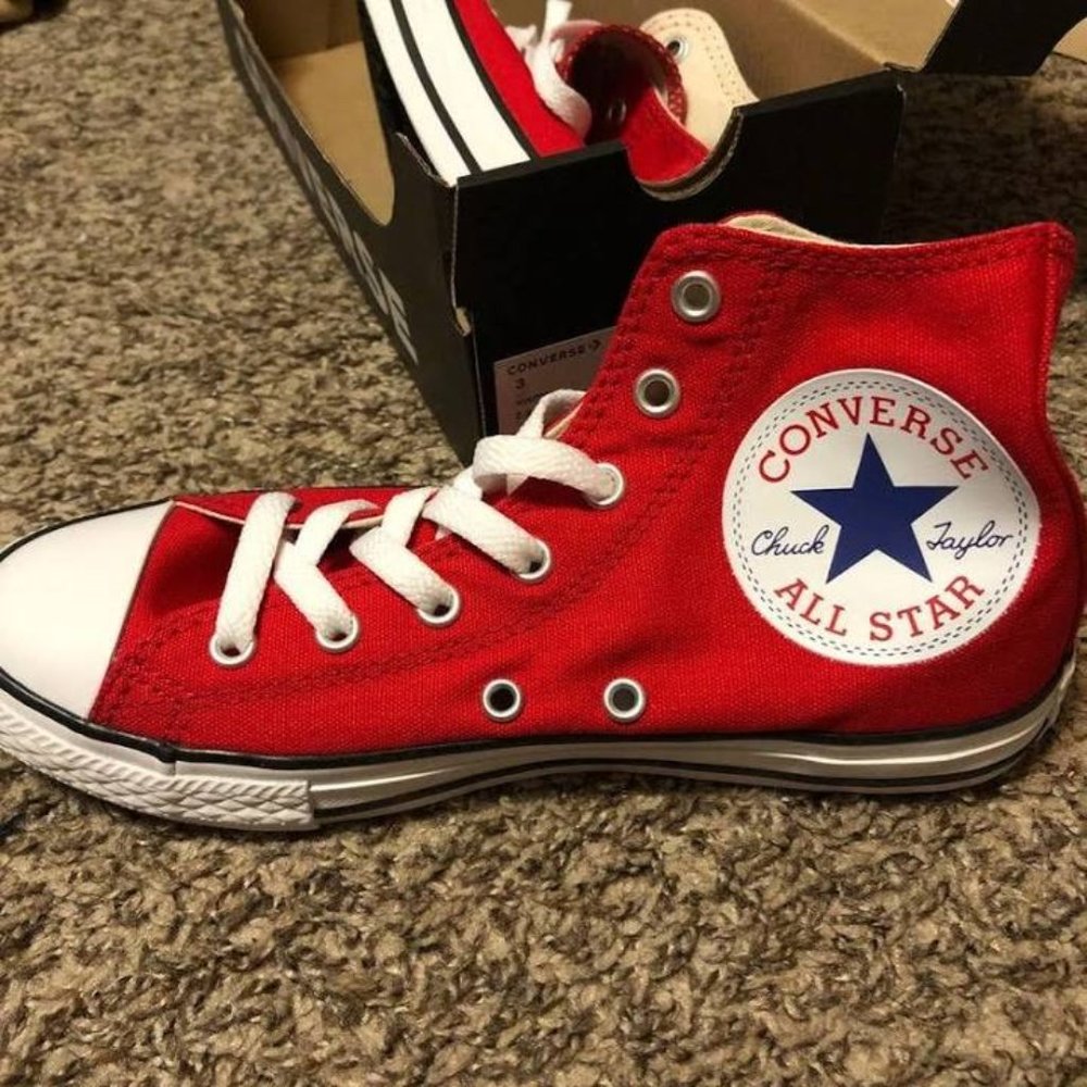 Red converse shoes